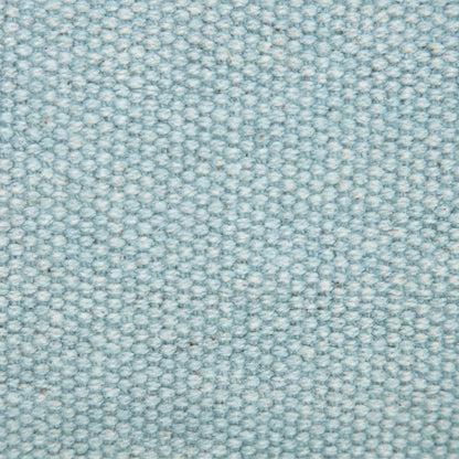 14" X 36" Light Blue Cotton Lumbar Throw Pillow With Fringe