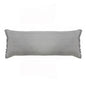 14" X 36" Light Blue Cotton Lumbar Throw Pillow With Fringe