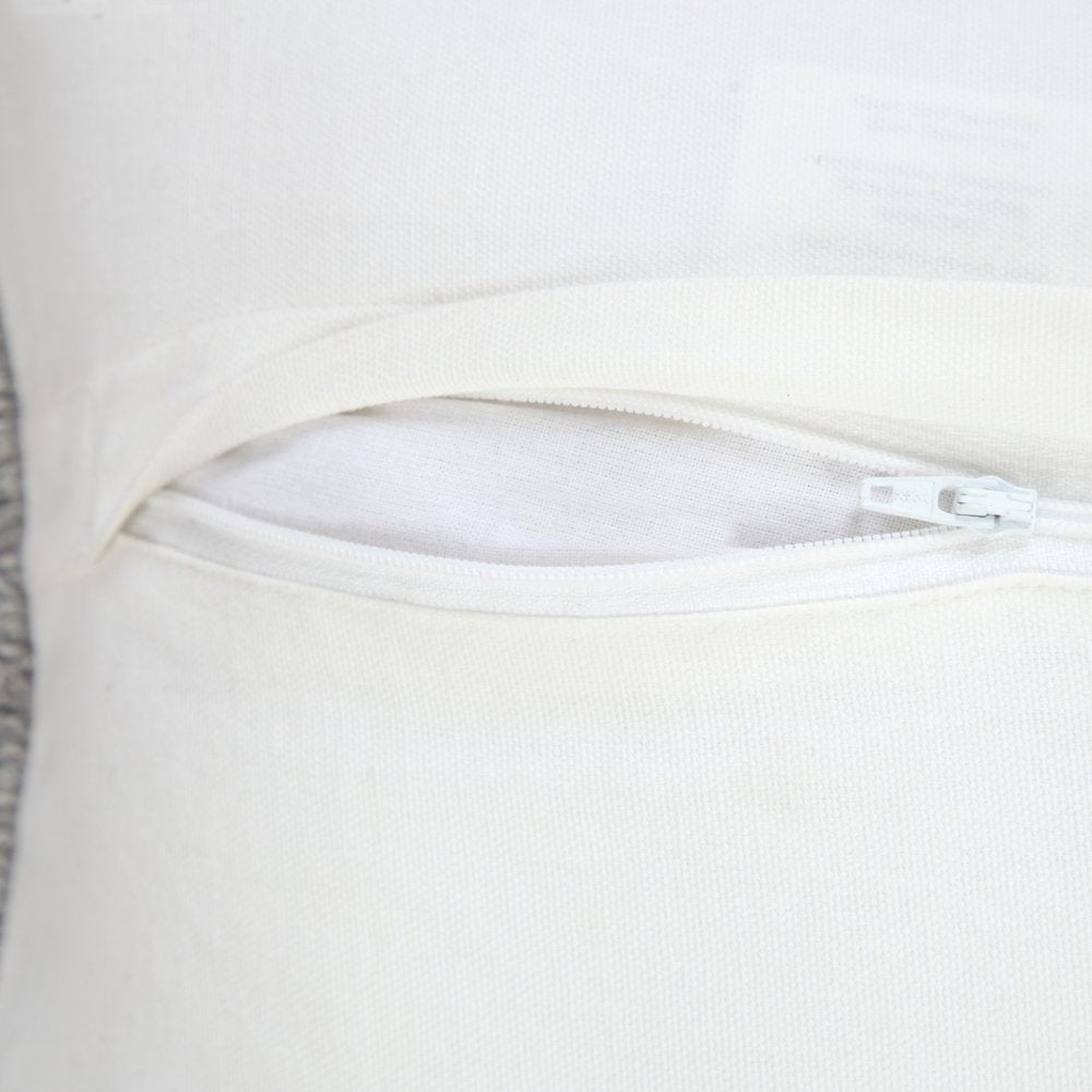 14" X 36" Light Gray Stonewashed Cotton Throw Pillow With Fringe