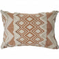 14" X 36" Orange And Cream Cotton Geometric Throw Pillow