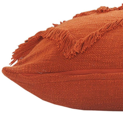 14" X 36" Orange 100% Cotton Zippered Pillow