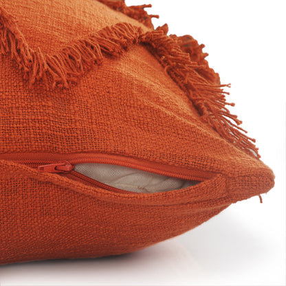 14" X 36" Orange 100% Cotton Zippered Pillow