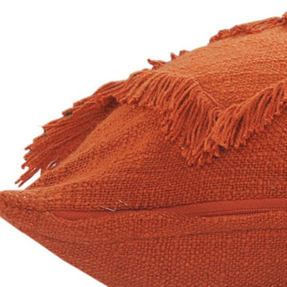 14" X 36" Orange 100% Cotton Zippered Pillow