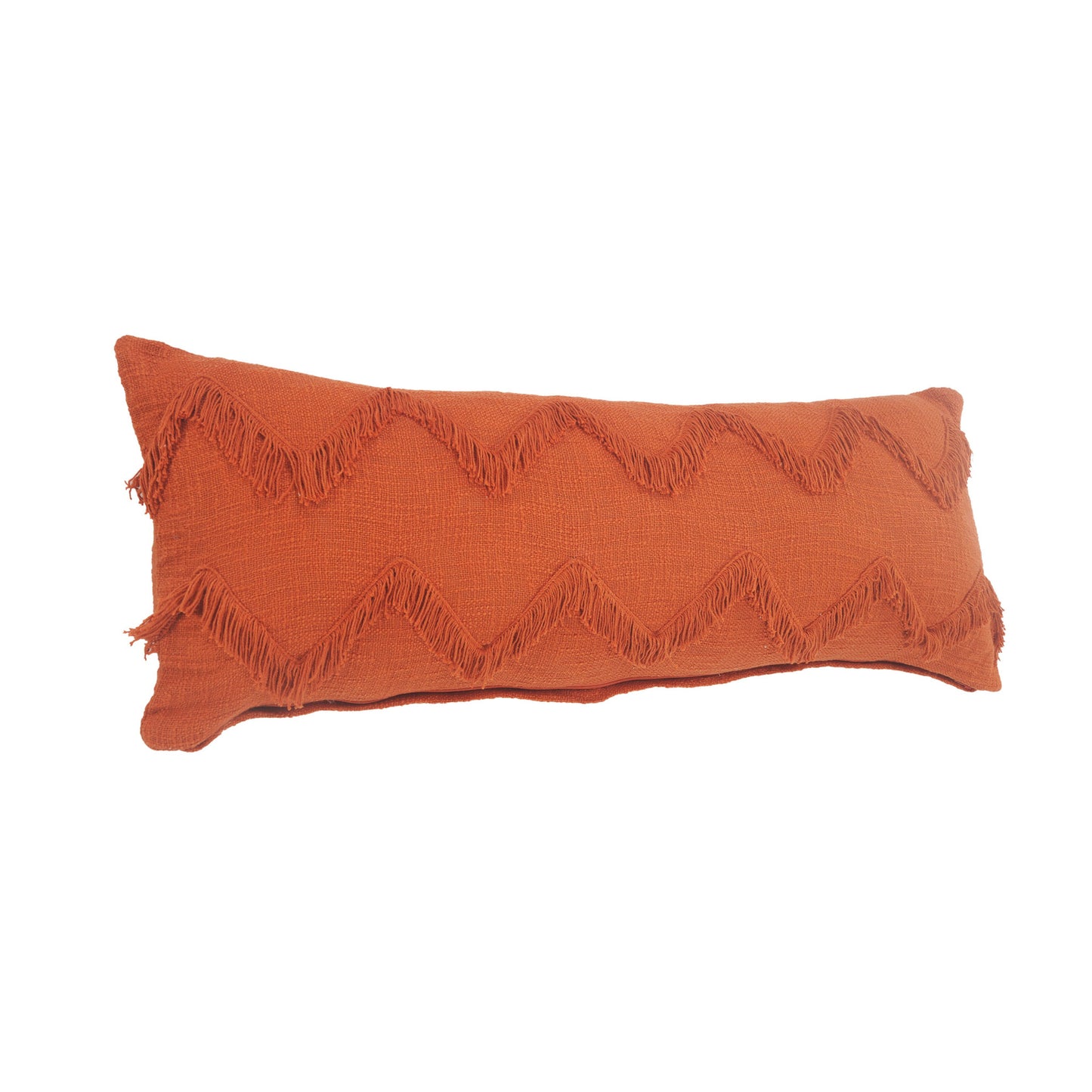 14" X 36" Orange 100% Cotton Zippered Pillow