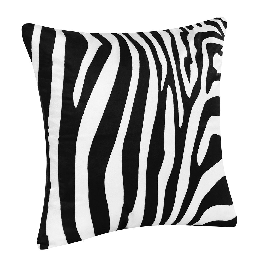 20" Black And White Fabric Forest Animals Throw Pillow