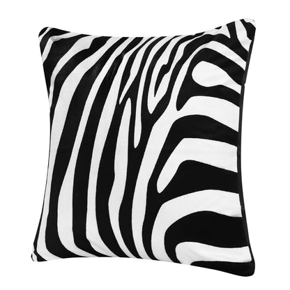 20" X 20" Black And White Forest Animals Polyester Animal Print Zippered Pillow