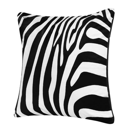 20" Black And White Fabric Forest Animals Throw Pillow