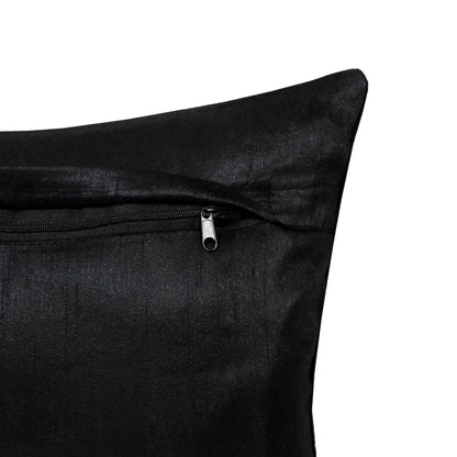 14" X 20" Black And Silver Geometric Throw Pillow