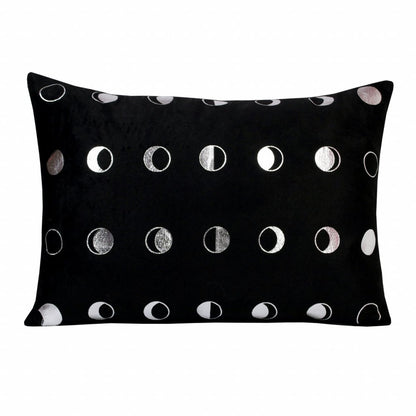 14" X 20" Black and Silver Throw Pillow