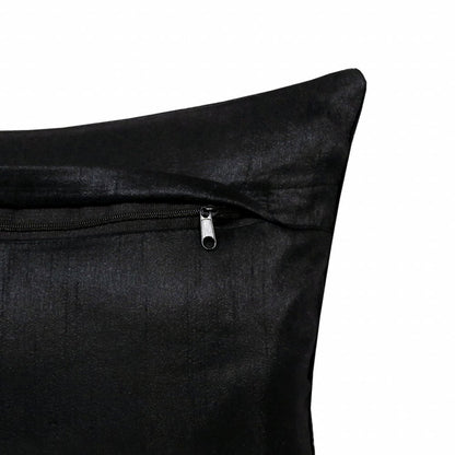 14" X 20" Black and Silver Throw Pillow