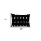 14" X 20" Black And Silver Geometric Throw Pillow