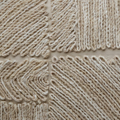 14" X 20" Tan And Beige 100% Cotton Abstract Zippered Pillow