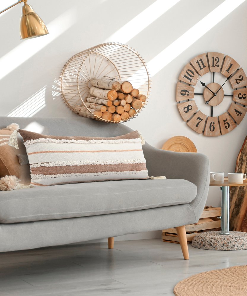 14" X 36" Blue And Off-White 100% Cotton Striped Zippered Pillow