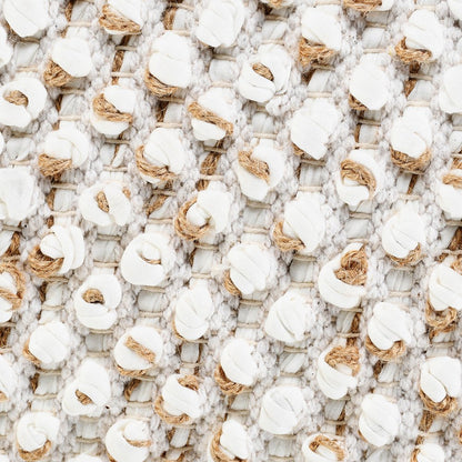 14" X 36" Tan And White Cotton Abstract Throw Pillow