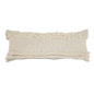 14" X 36" Cream Cotton Throw Pillow with Fringe