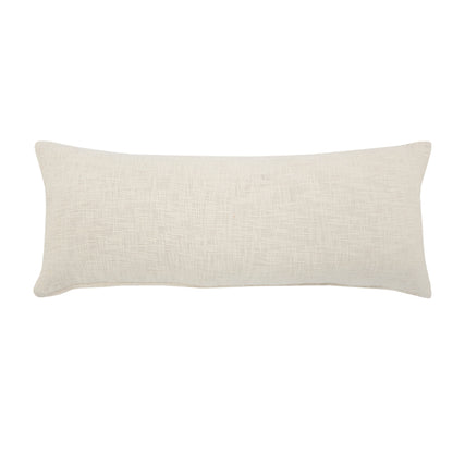 14" X 36" Cream 100% Cotton Zippered Pillow