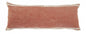 14" X 36" Orange And Off-White 100% Cotton Striped Zippered Pillow