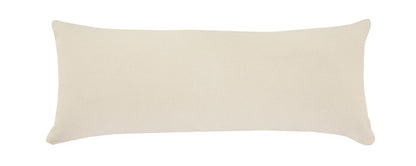 14" X 36" Orange And Off-White 100% Cotton Striped Zippered Pillow