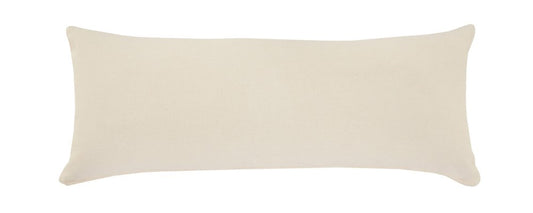 14" X 36" Orange And Off-White 100% Cotton Striped Zippered Pillow