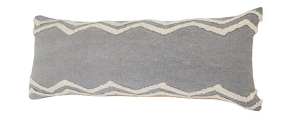 14" X 36" Gray And Tan Cotton Chevron Throw Pillow