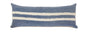 14" X 36" Dusty Blue And White 100% Cotton Striped Zippered Pillow