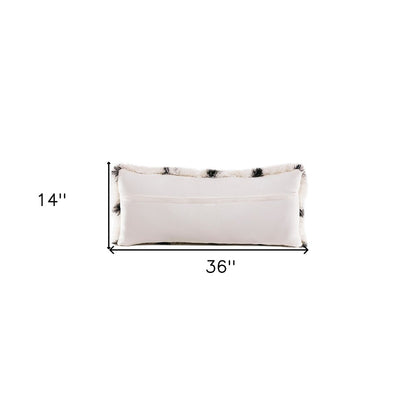 20" Black And White Fabric Geometric Throw Pillow