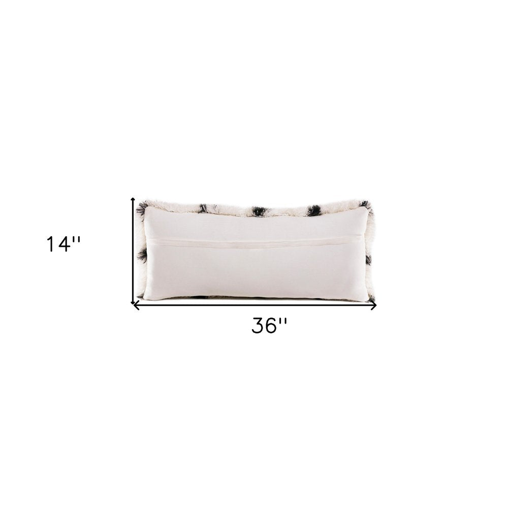 20" Black And White Fabric Geometric Throw Pillow