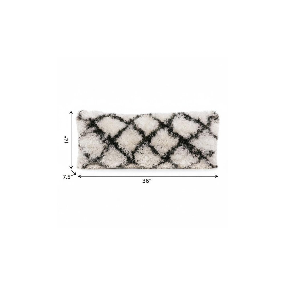 20" Black And White Geometric Throw Pillow