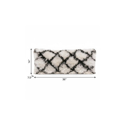 20" Black And White Geometric Throw Pillow