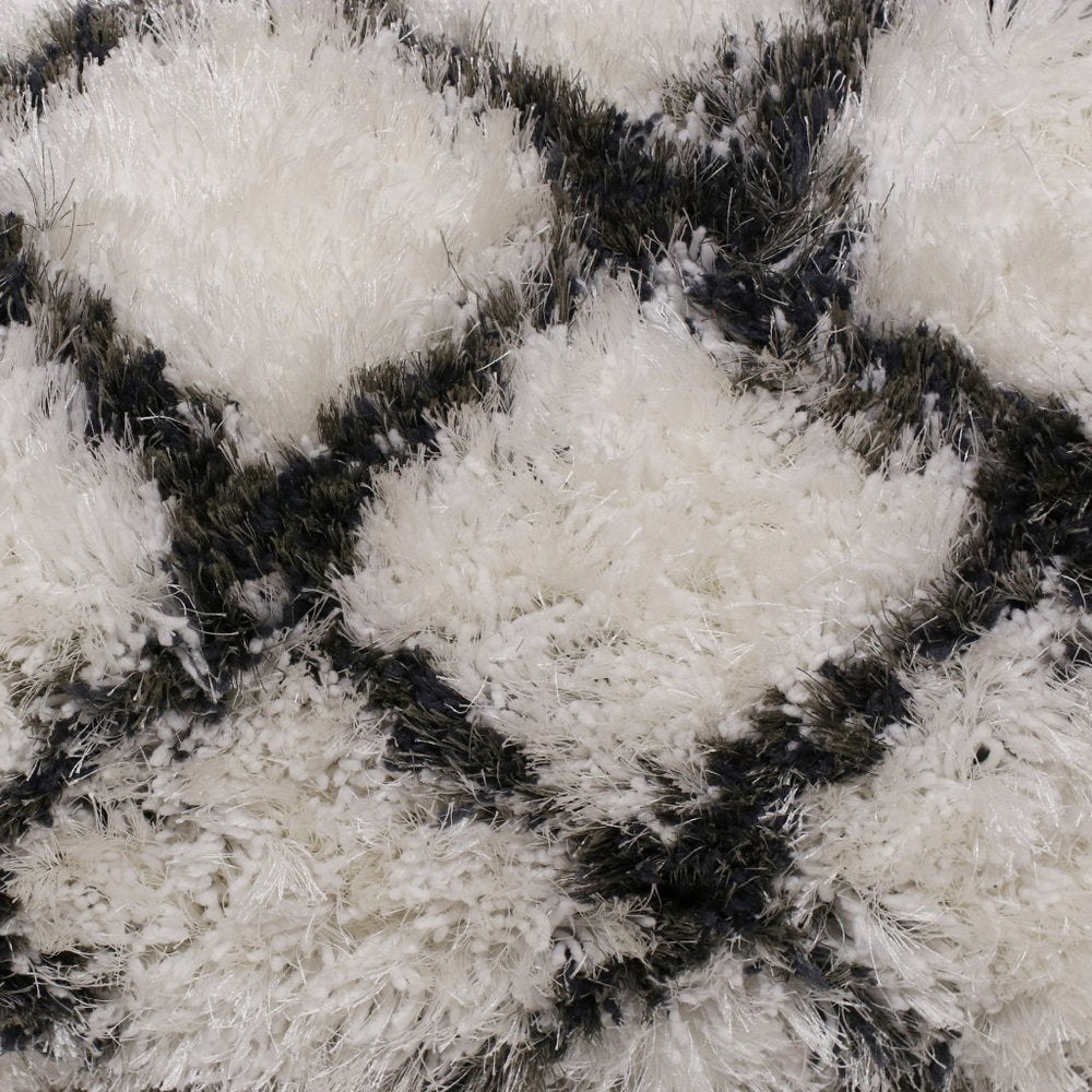 20" Black And White Fabric Geometric Throw Pillow