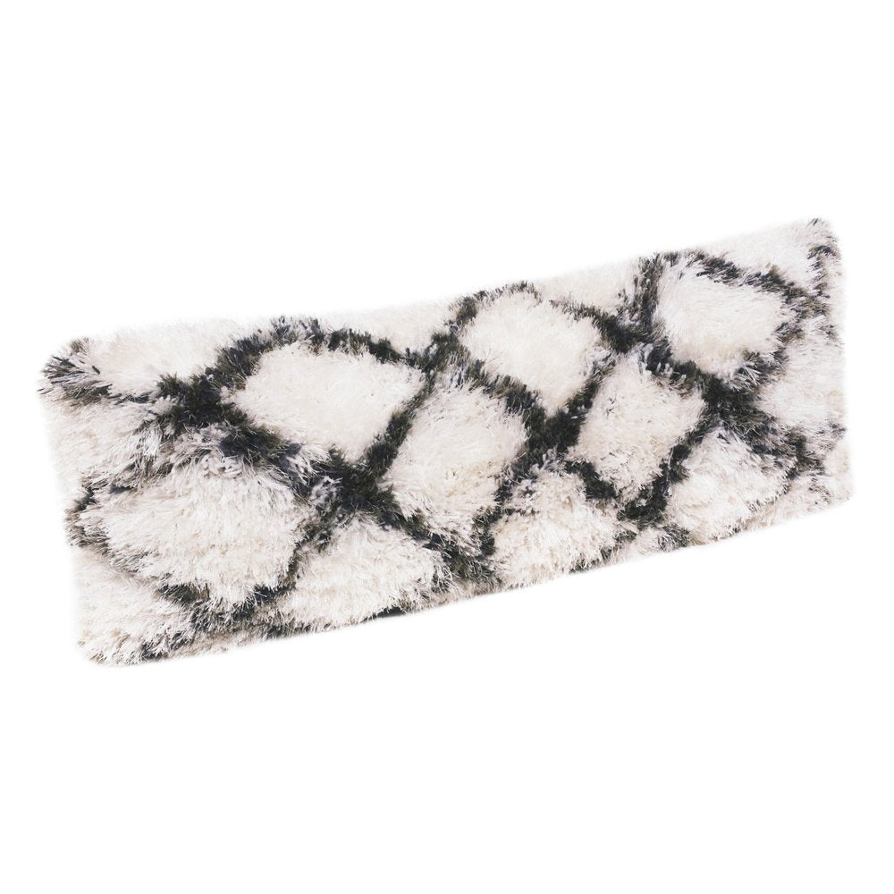 20" Black And White Fabric Geometric Throw Pillow