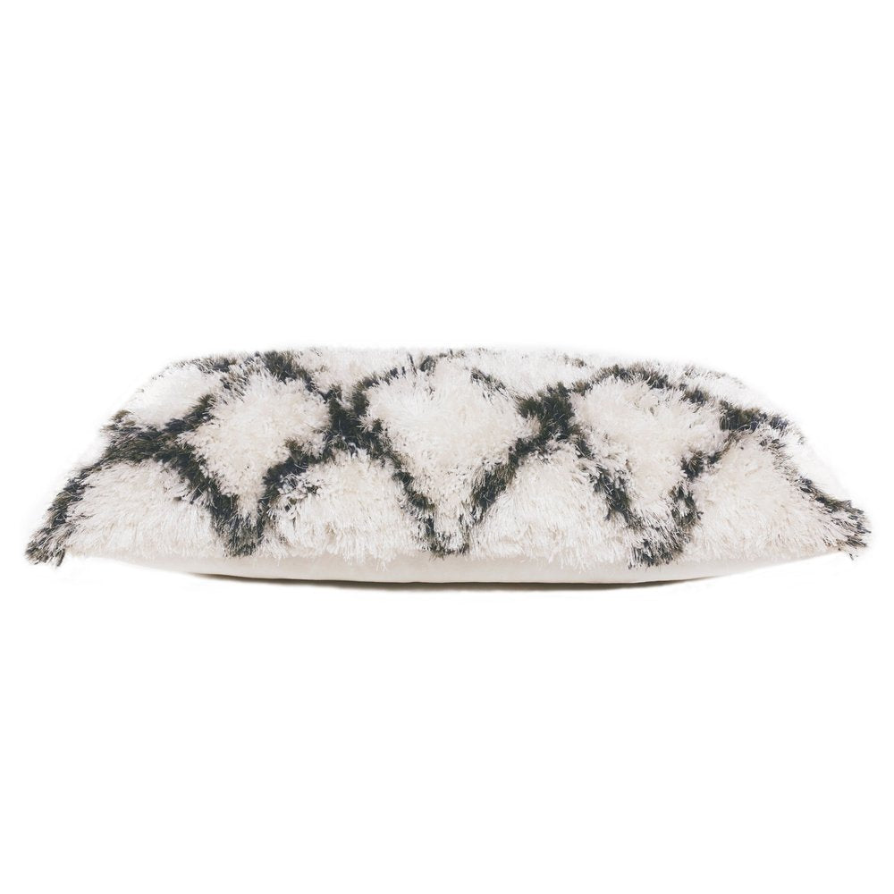 20" Black And White Fabric Geometric Throw Pillow