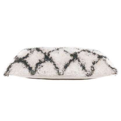 20" Black And White Fabric Geometric Throw Pillow