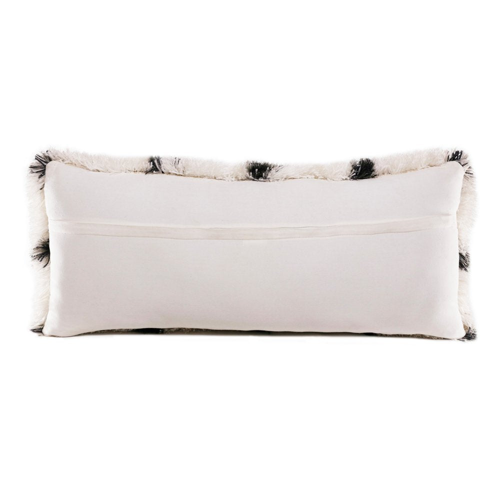 20" Black And White Fabric Geometric Throw Pillow