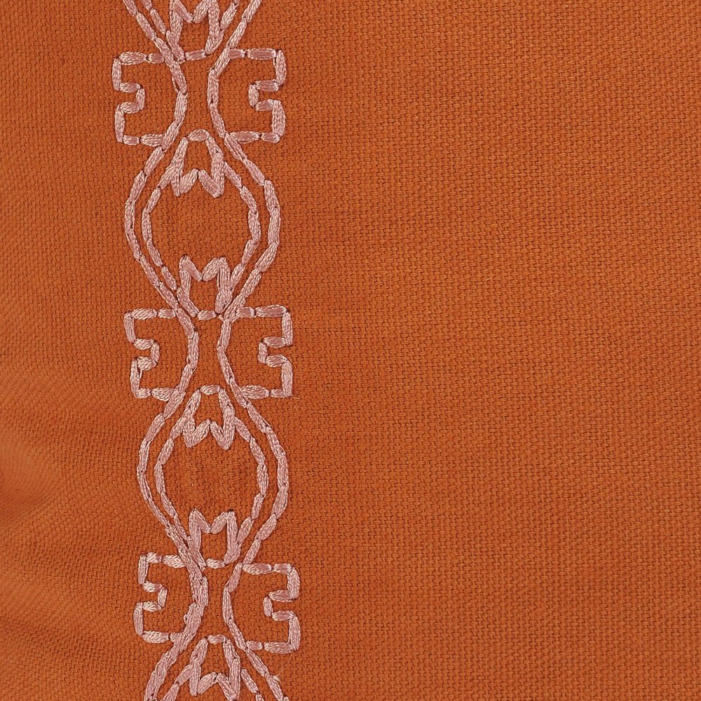 14" X 20" Orange Geometric Cotton Lumbar Throw Pillow