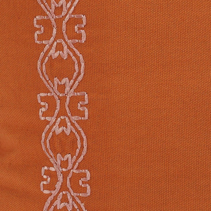 14" X 20" Orange Geometric Cotton Lumbar Throw Pillow