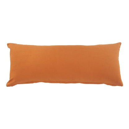 14" X 20" Orange Geometric Cotton Lumbar Throw Pillow