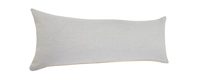 14" X 36" Light Gray 100% Cotton Zippered Pillow