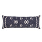 14" X 36" Navy And White 100% Cotton Geometric Zippered Pillow