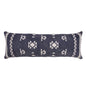 20" X 20" Navy And White 100% Cotton Geometric Zippered Pillow