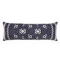 20" X 20" Navy And White 100% Cotton Geometric Zippered Pillow