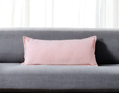 14" X 36" Light Blue 100% Cotton Zippered Pillow