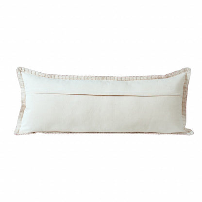 14" X 36" Light Blue 100% Cotton Zippered Pillow