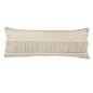 20" Beige and Ivory Throw Pillow with Fringe
