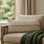 14" X 36" Gray And Ivory 100% Cotton Chevron Zippered Pillow