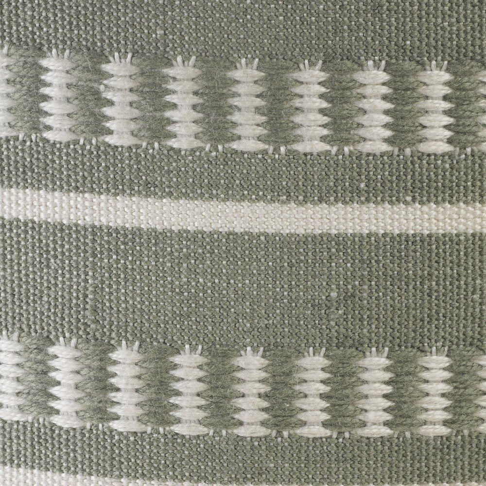 20" Blue Polyester Round Striped Indoor Outdoor Pouf Ottoman