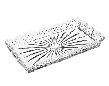 10" Clear Rectangular Cut Crystal Serving Tray