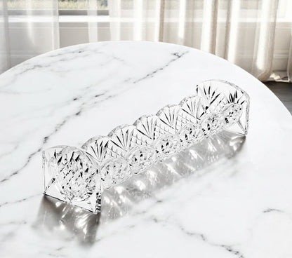 10" Rectangular Cut Crystal Cracker Tray