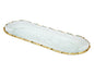 18" Clear and Gold Oval Crystal Serving Tray