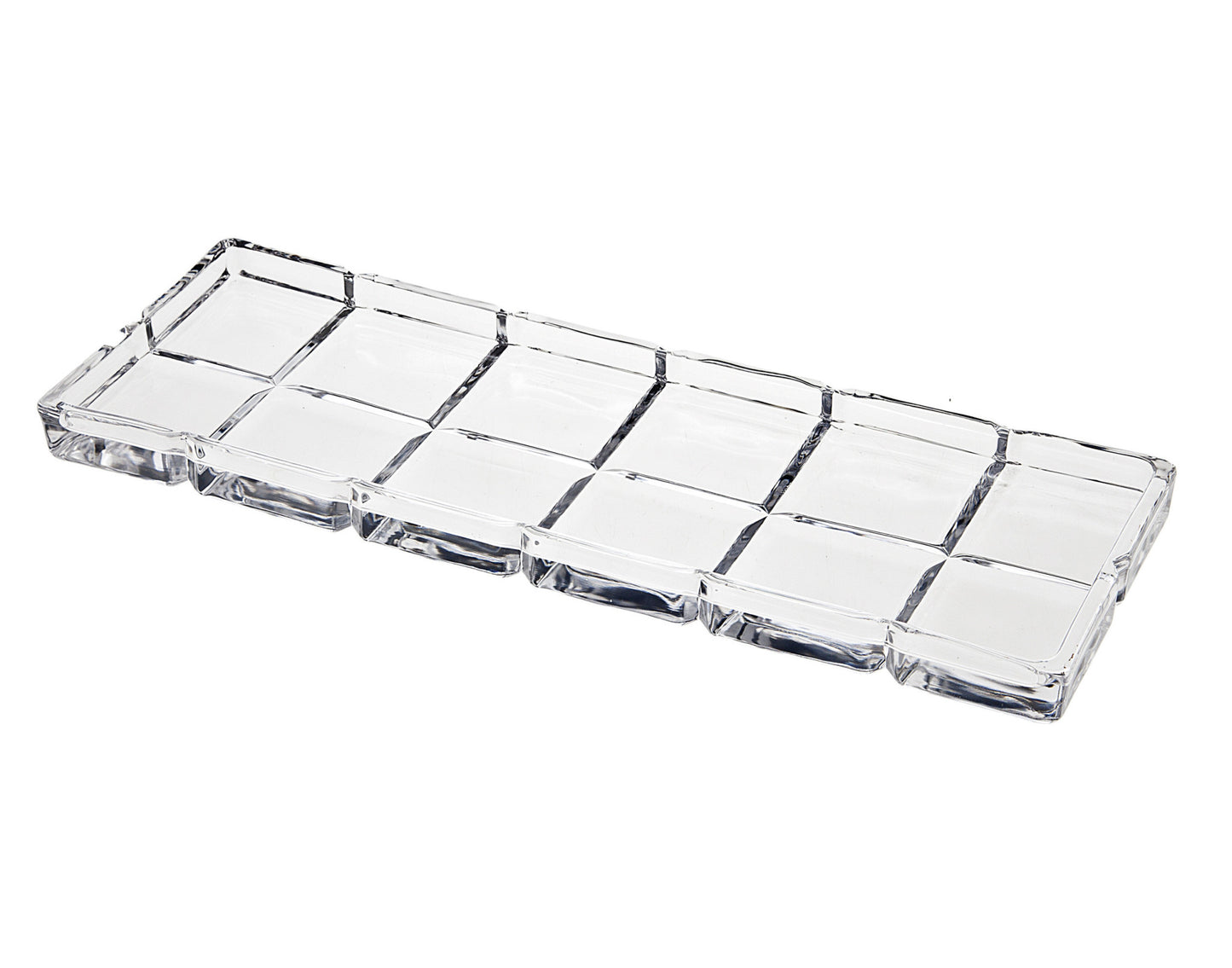 13" Clear Rectangular Crystal Serving Tray